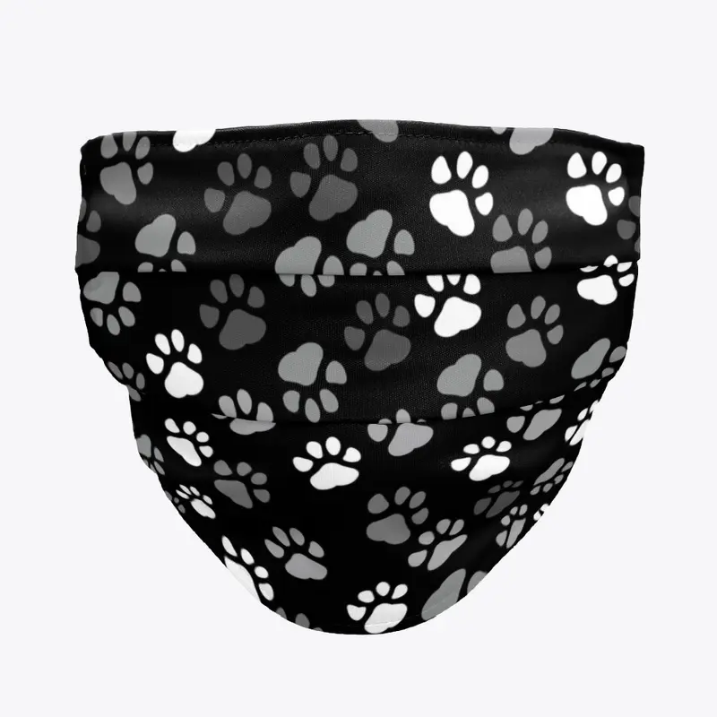 Black Paw Print Facemask